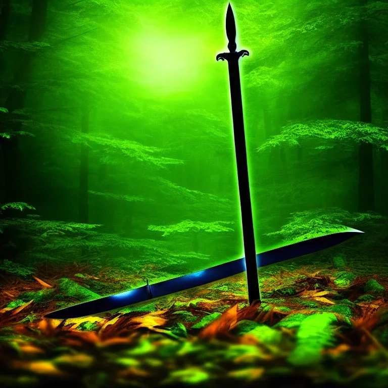 Sword in the middle of dark forest