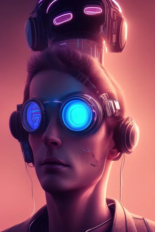 cyberpunk, head, men, portrai, tron