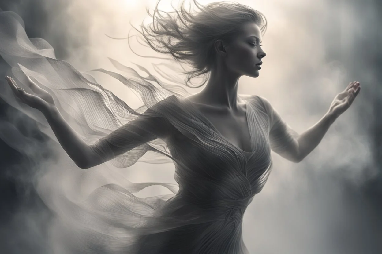 papercut, closeup, dynamically dancing woman S<AI in sunshine, mist, fog, reflection Weight:1 intricate details, HDR, beautifully shot, hyperrealistic, sharp focus, 64 megapixels, perfect composition, high contrast, cinematic, atmospheric, moody Weight:0.9, shading pastel and charcoal