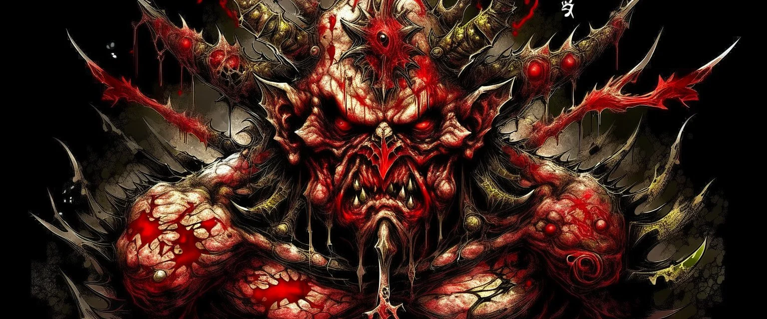 {Greedy} {Greediest} {Gluttony} {Beelzebub lord of flies}{Carrion} {“chaos and salvation!!} - {“Diabolos, Sealed God of Madness!!} -{realism} - {photographic} - [LOGO] chaotic being, detailed, unique, and immersive style!! imaginative idealization {“Devourer of worlds!!} : :-1