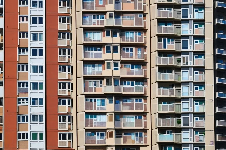 residential buildings, close-up