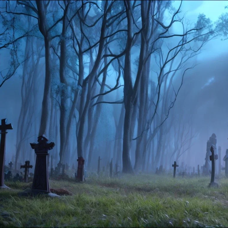 blue horror graveyard