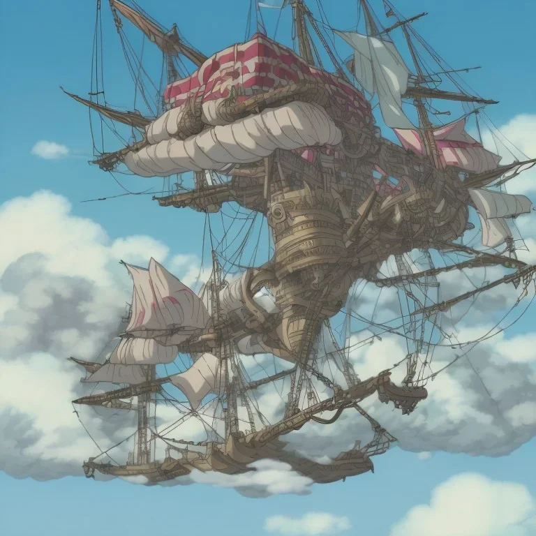 Skeleton pirates on a big, scary ship, artistically