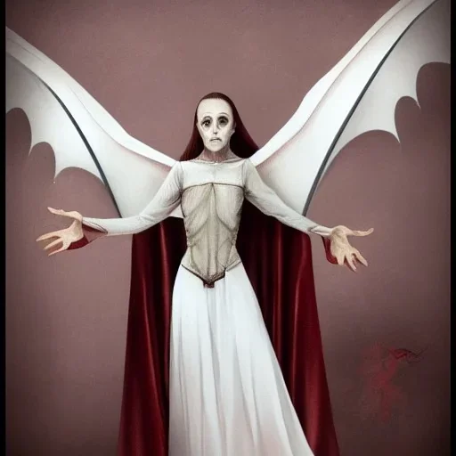 White bat vampire with long limbs as Russian Orthodox vampire