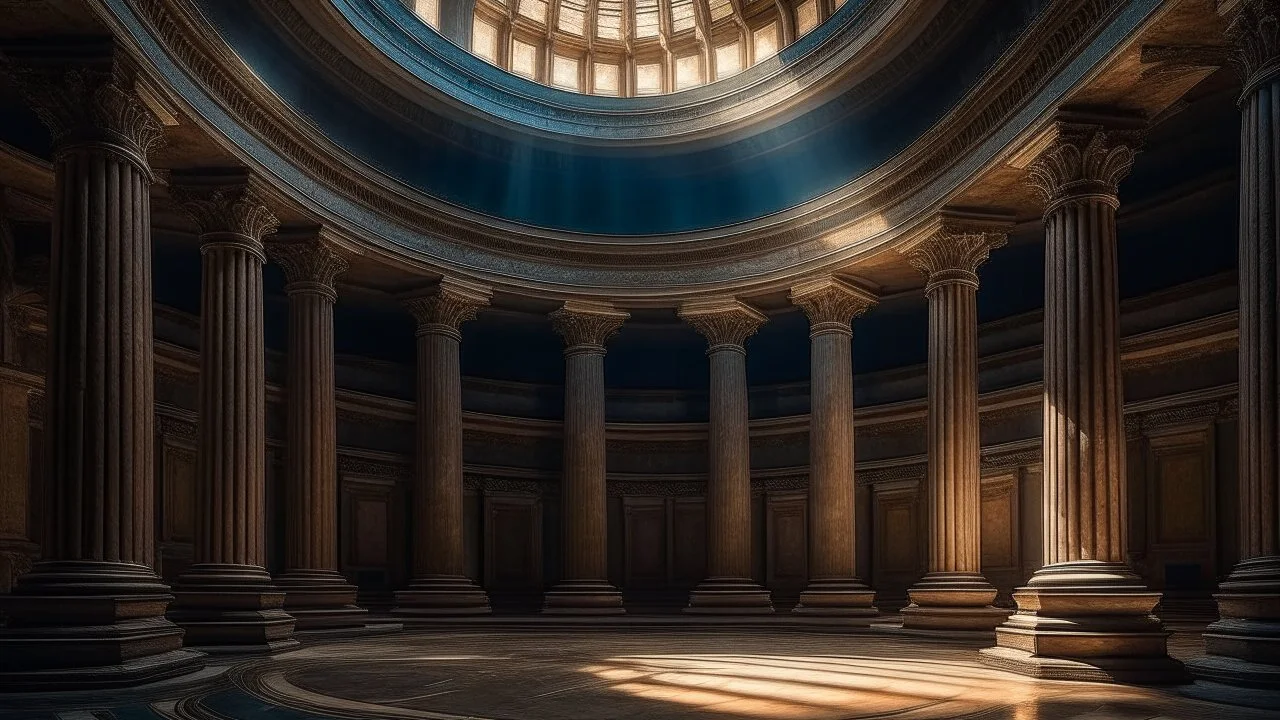 ((detailed)), ((masterpiece)), ((best quality)), (Magnificent), 4K, Astounding, Architecture, Pantheon, Roman Architecture, Dome Structure, Photograph, Picture, Snapshot, Cinematic lighting, Evocative lighting, Cinematic atmosphere, Dramatic lighting, Creative effects, Long exposure