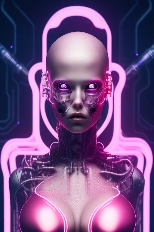 cyberpunk, pink latex body, women, body portrai, big boobs, highlight eyes perfect, skin, tron, cyborg, perfekt sexy, real, dream, hr giger