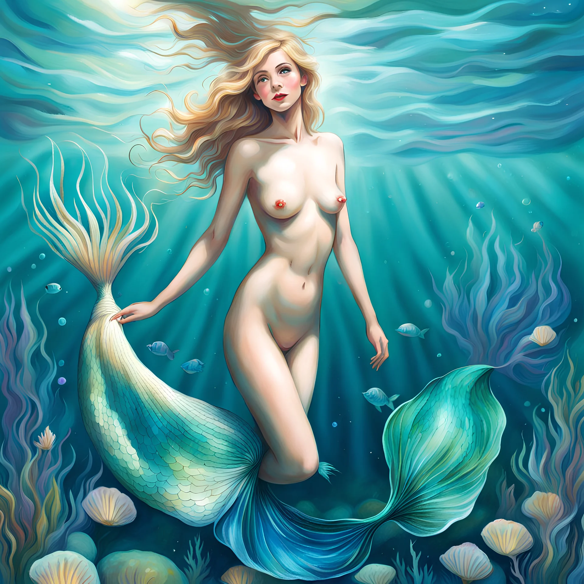 A naturist mermaid