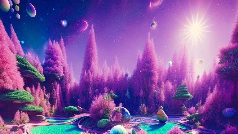 crystal cosmic and galactic ambiance hill sky sea ocean space galaxy rocks sunny trees pools surreal, full of details, smooth, bright sunshine，soft light atmosphere, light effect，vaporwave colorful, concept art, smooth, extremely sharp detail, finely tuned detail, ultra high definition, 8 k, unreal engine 5, ultra sharp focus