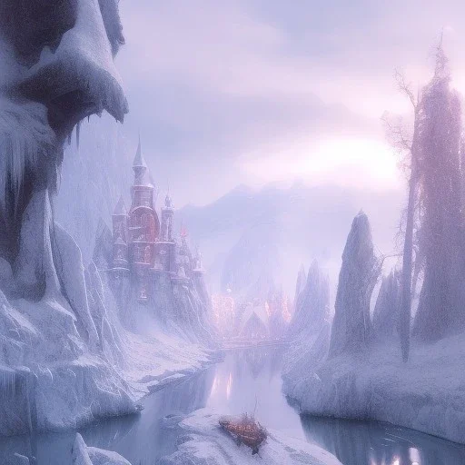 beautiful ice kingdom by anders zorn, matte painting, artstation, concept art