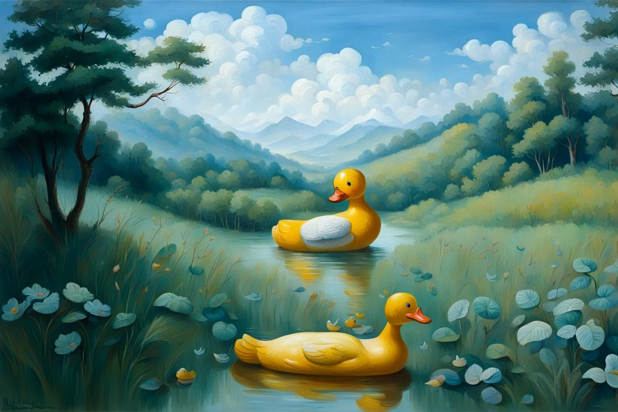 a Large Rubber Duck. 19th painting