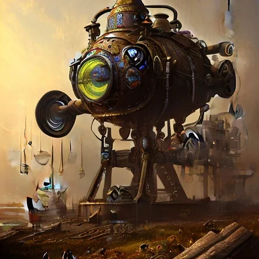 fantasy art steam punk war machine