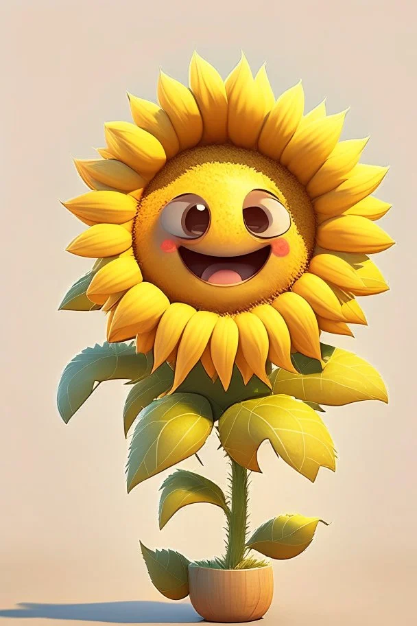 cheery and cute sunflower avatar full body