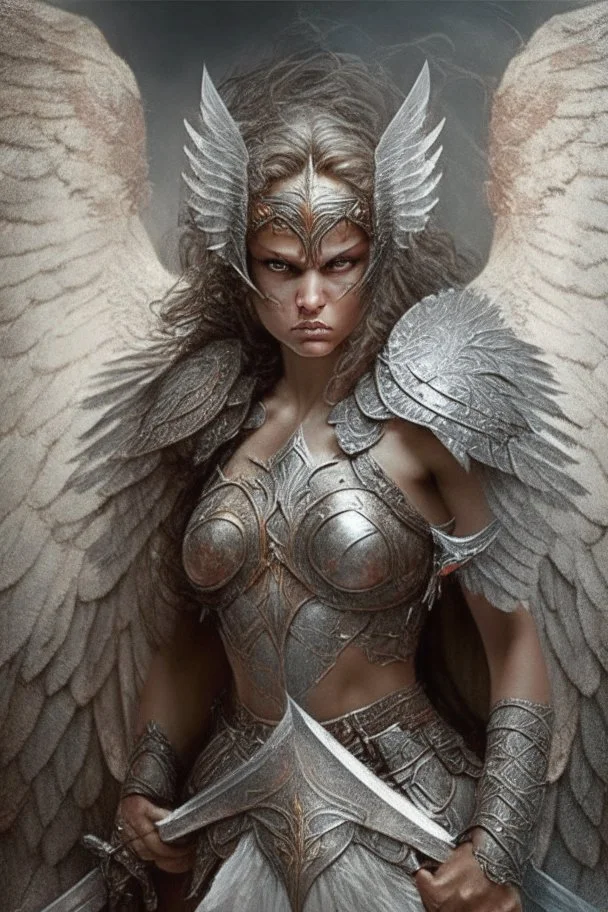 fierce female warrior angel