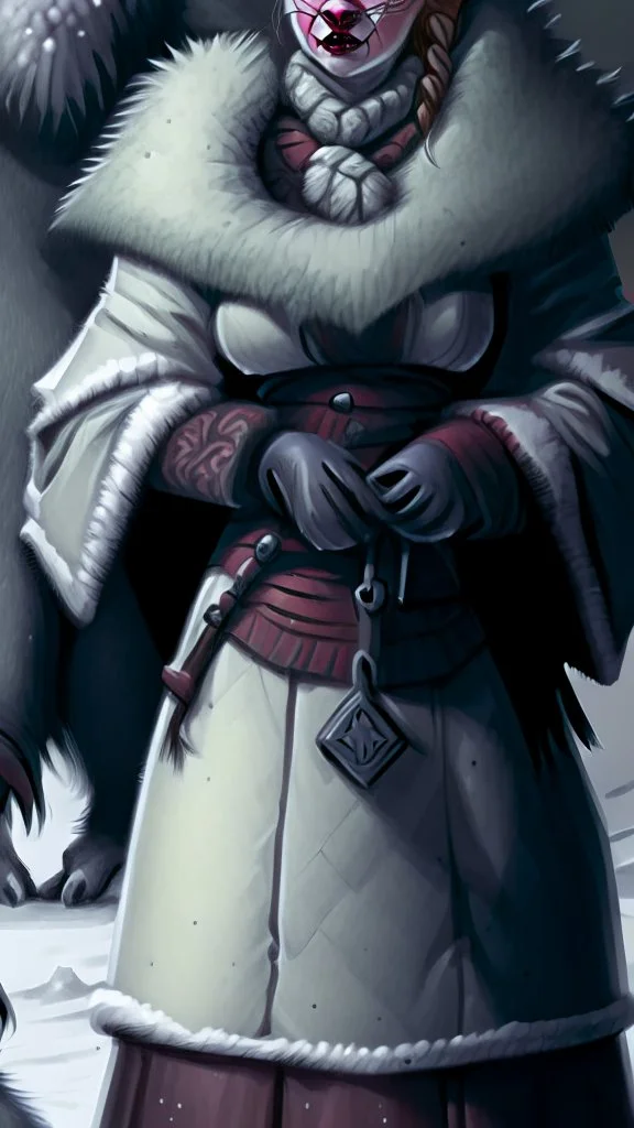 An old woman with white hair and an eye patch