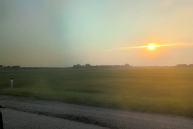 Hazy sunset in Alberta