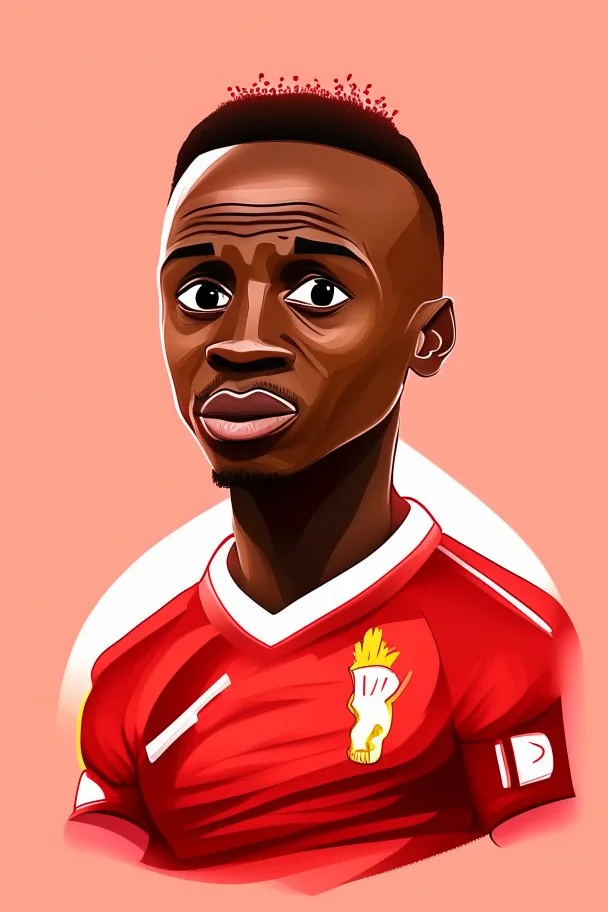 Sadio Mane Footballer cartoon 2d