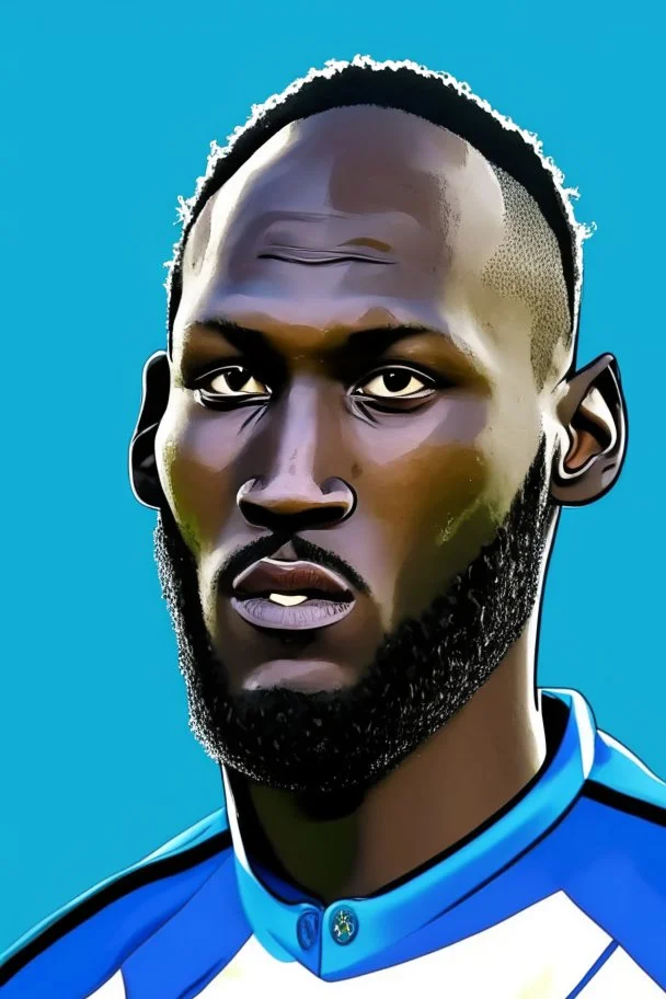 Romelu Lukaku Belgian football player cartoon 2d