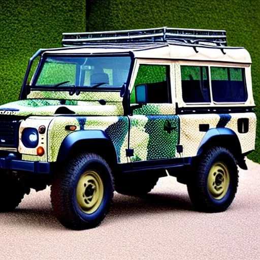 Zebra striped Camouflage land rover