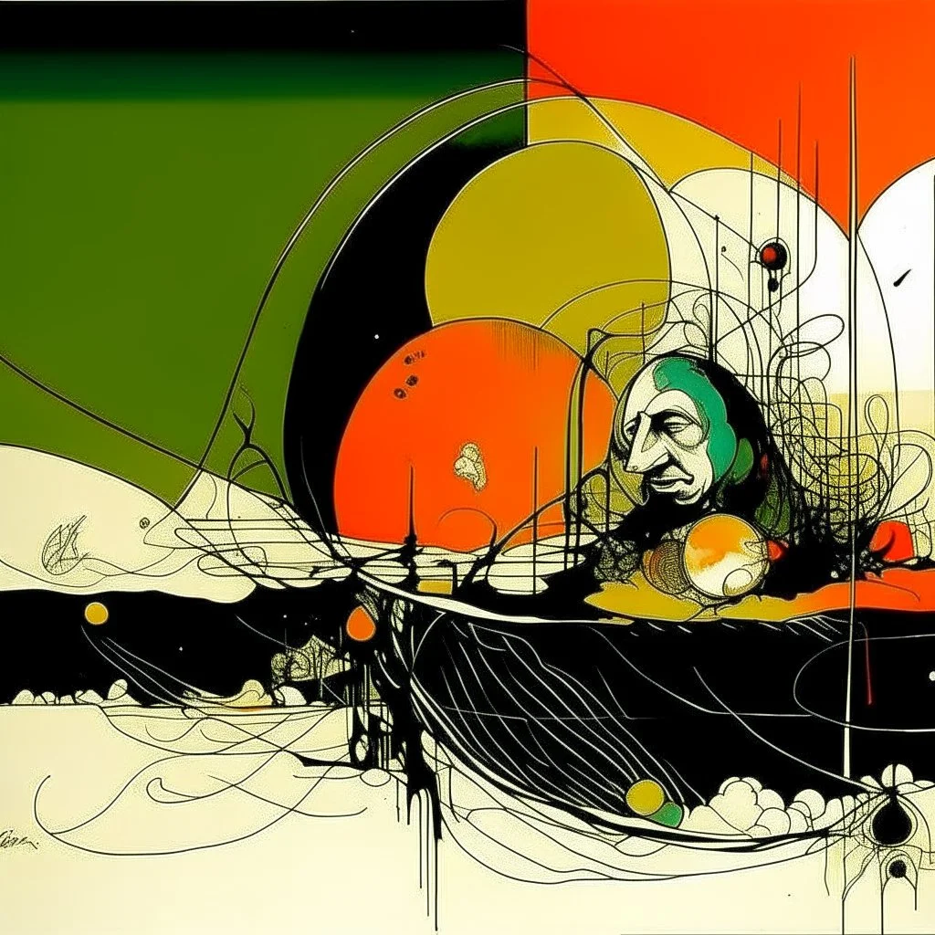 Global warming graph schema, abstract surrealism,symbolism by Graham Sutherland and Arthur Secunda, The curse of adverse suggestion, by Victor Pasmore and Tracey Adams, mind-bending illustration hiper detailed alusive and explicite