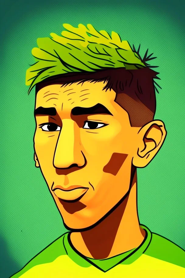 Roberto Firmino Brazilian soccer player 2d cartoon