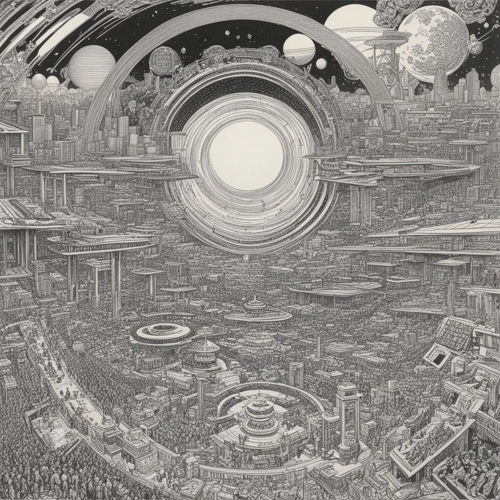drawing by artist Jack Kirby: souvenirs of Utopia Planetia