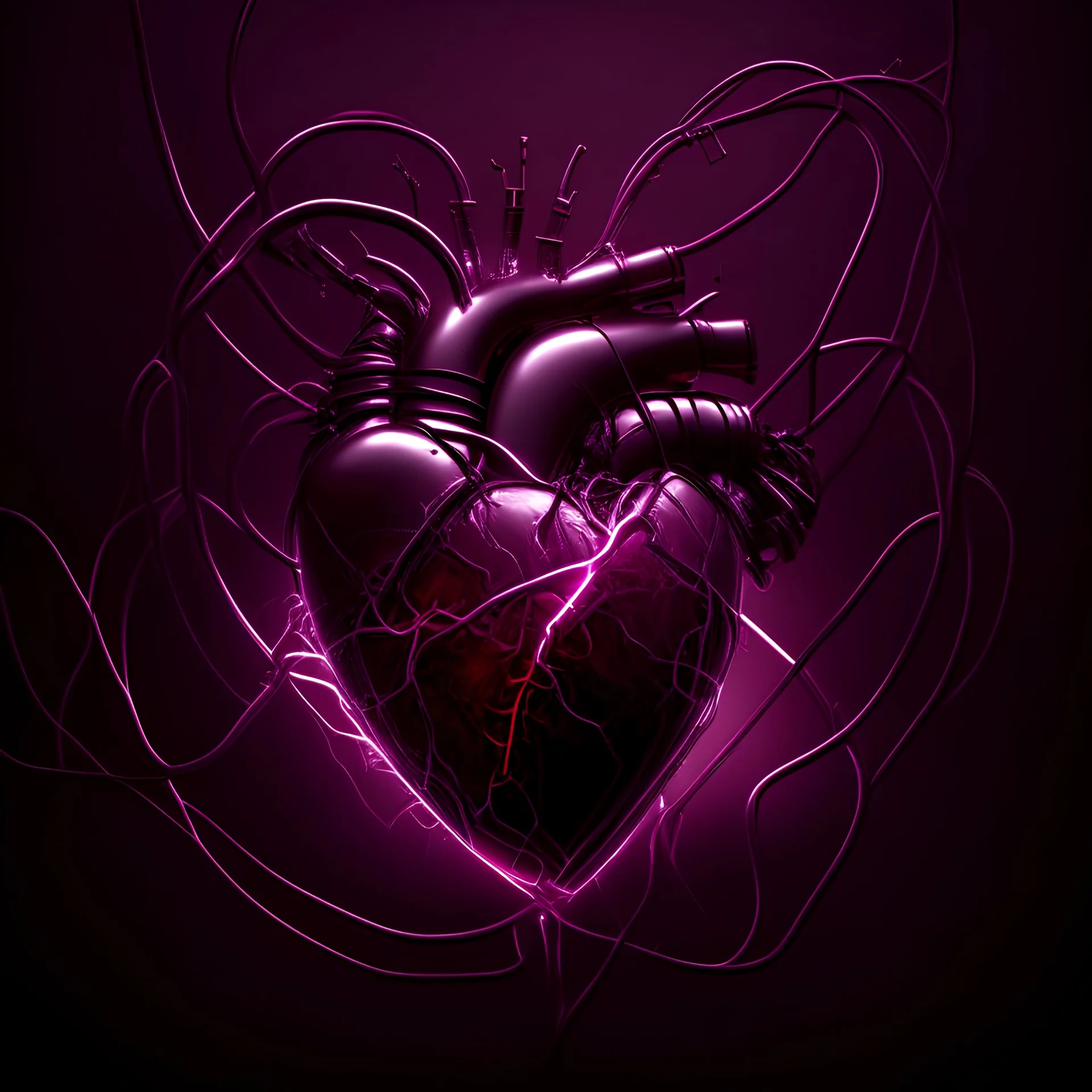 burgundy electric heart