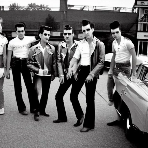 a 50s Greaser ROCK BAND