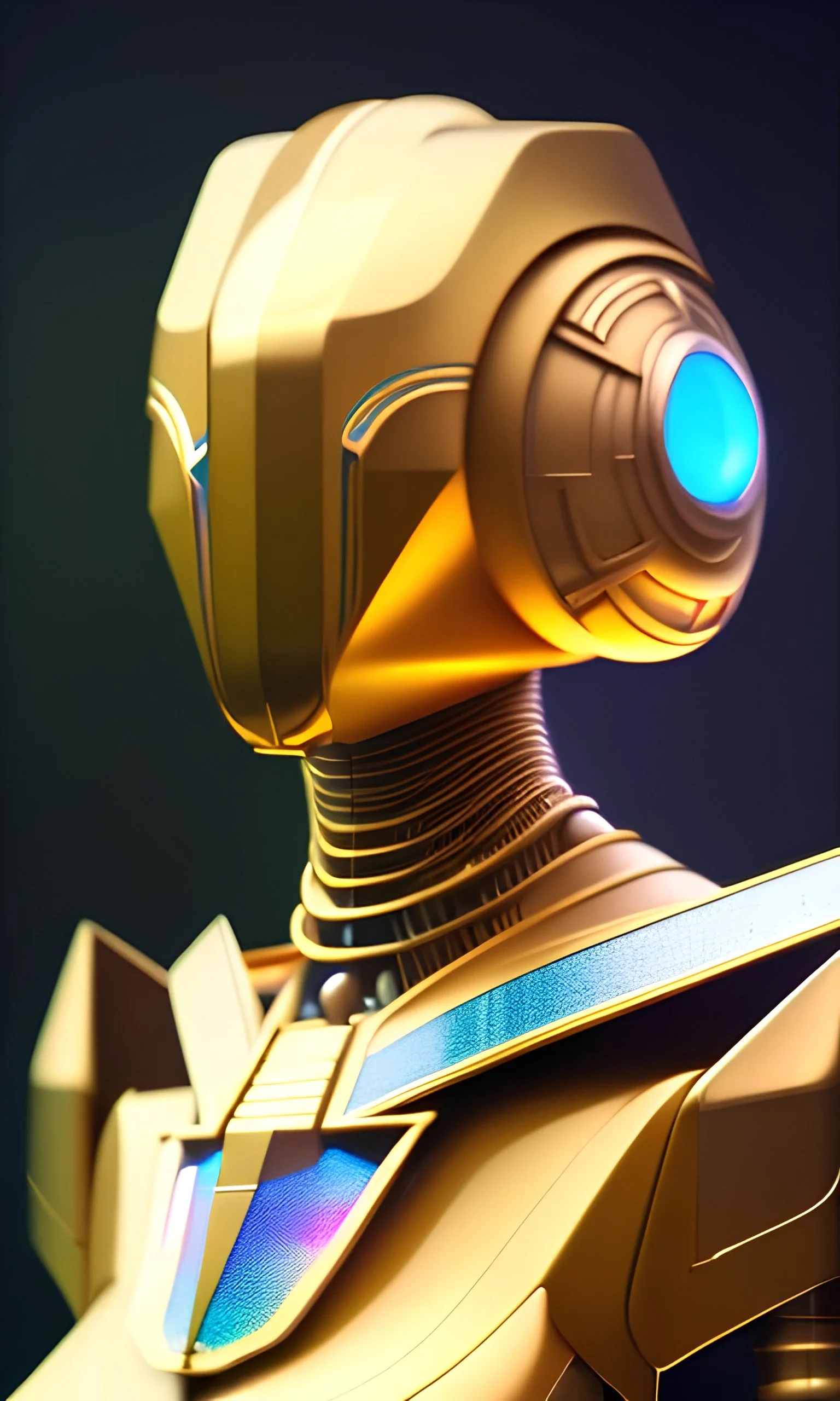 Pharaonic robot , head and shoulders portrait, cinematic, 8k, resolution concept art portrait by Greg Rutkowski, Artgerm, WLOP, Alphonse Mucha dynamic lighting hyperdetailed intricately detailed