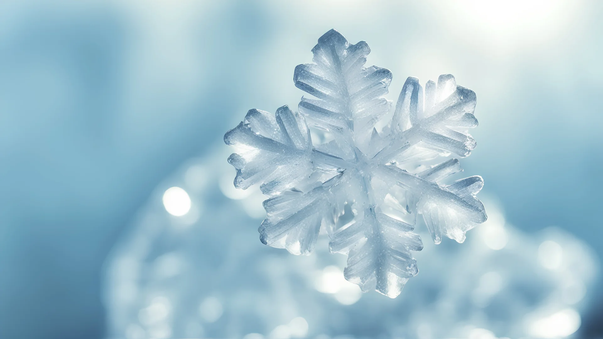 ice, flake, close-up, side bright sunlight, blurred background