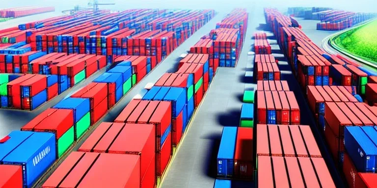 Logistics and transportation, Integrated warehousing and transportation operation service. Network distribution of Container Cargo, Smart logistics and future of transport on global networking.