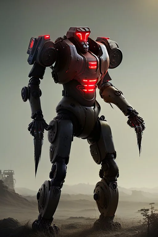 dark armor robot ai soldier mech dystopian scary gladiator predator monster