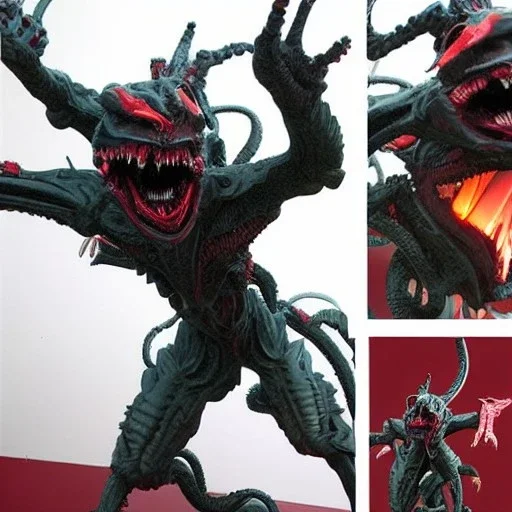 hybrid of Mass Production Evangelion and Godzilla and xenomorph