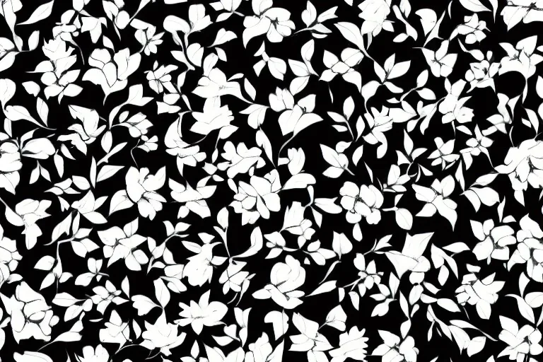 Pattern flowers black and white