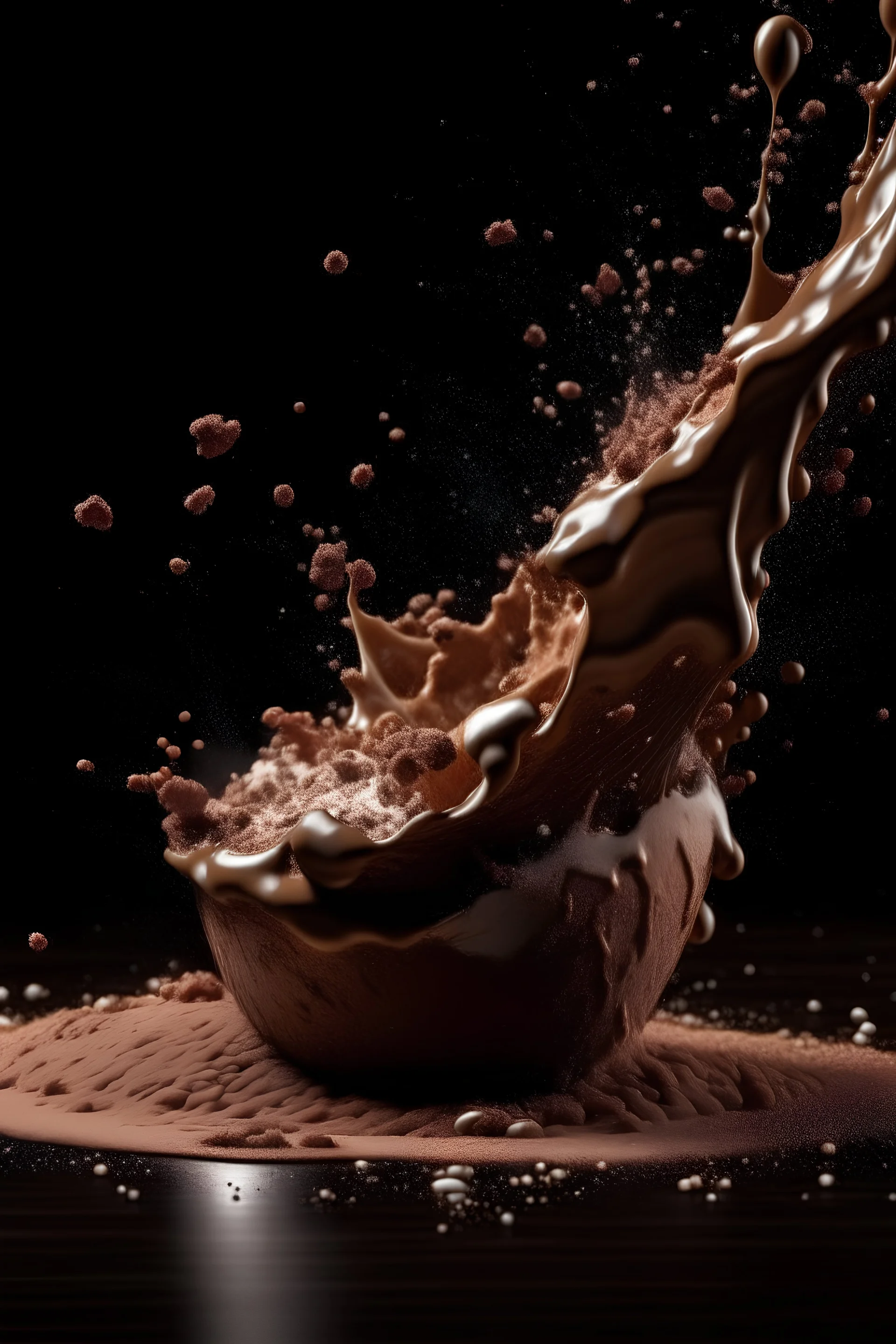 Cocoa powder and dry milk explode
