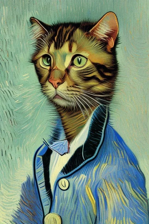 Portrait of a cat by Van Gogh