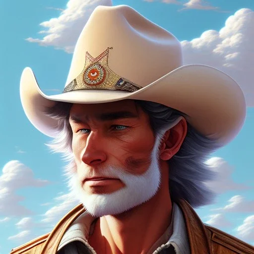 cowboy sherif face hat.intricate detail,.style by hayao miyazaki, by andrea bonelli,by Kilian Eng,by Ohrai,by milo manara, .