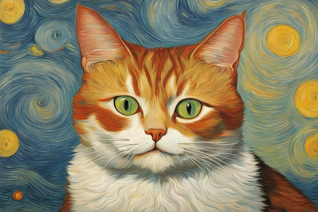 Portrait of a cat by Van Gogh