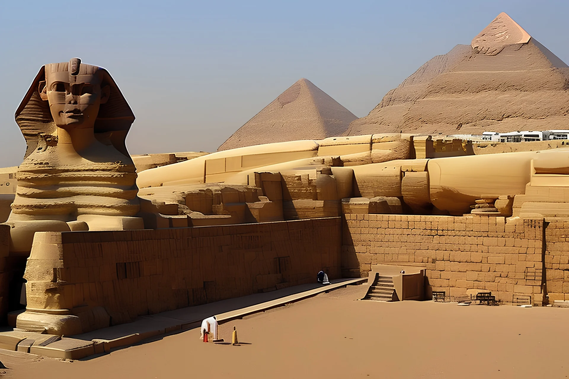 annunakis in egytian time, in front of the sphinx