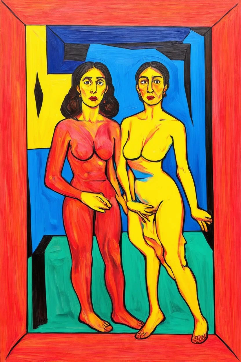 Maniacs in the Fourth Dimension; in the style of Henri Matisse.
