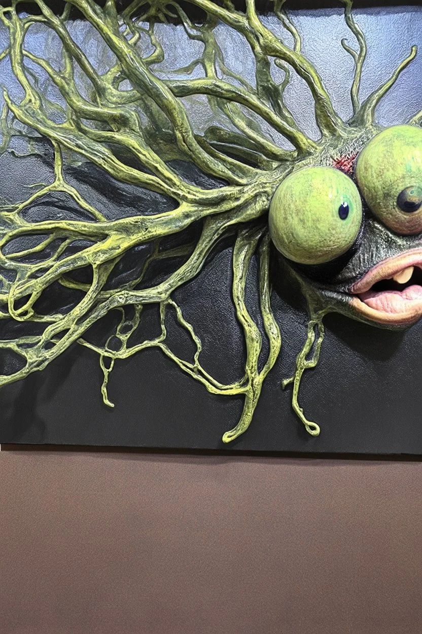 pig-nosed green-eyed nervous system monster; surrealism; dada