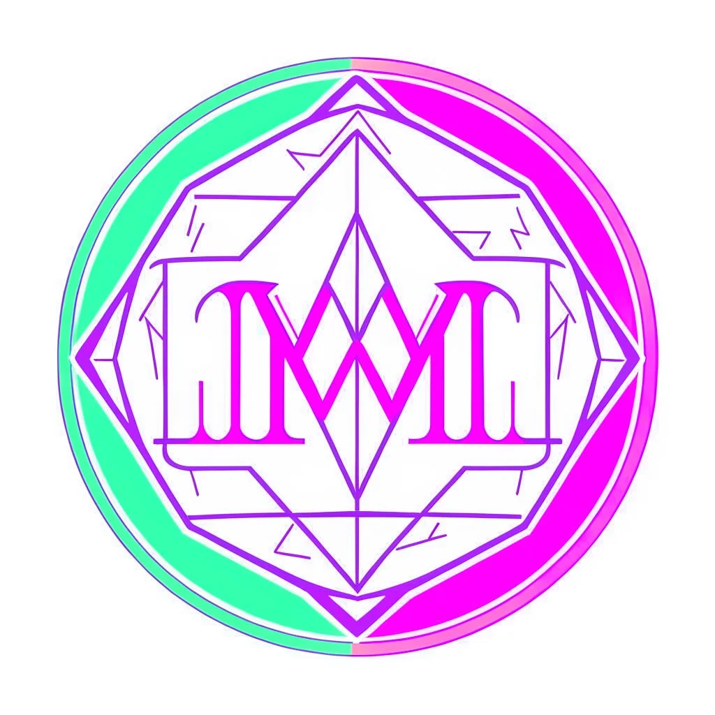 "GH&M" logo, pastel colors