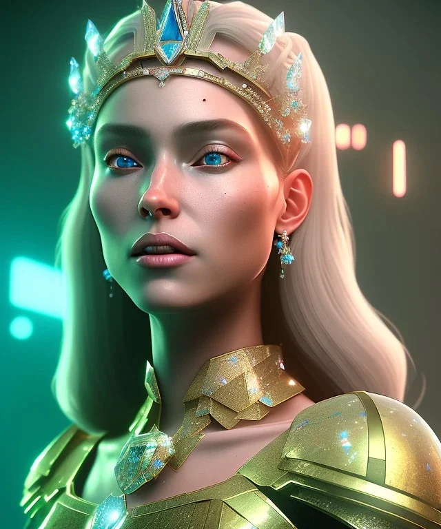 A portrait of a crystalised queen, atmospheric, realistic, unreal engine, cinematic lighting, octane render.