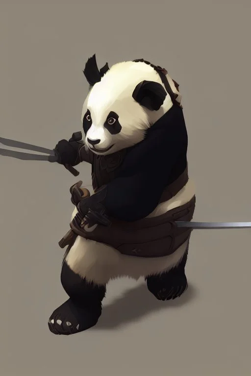 Panda in samurai armour