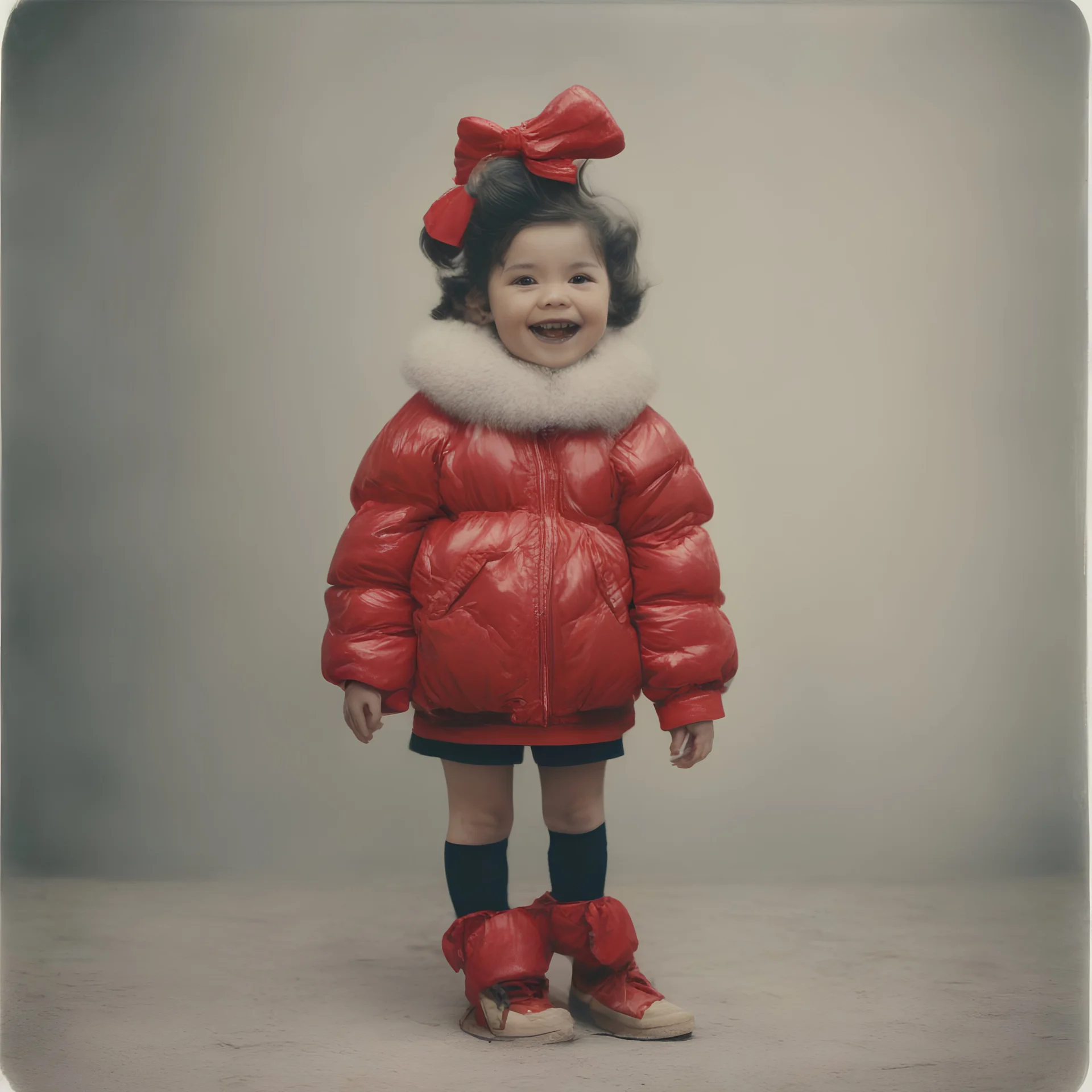 Minnie mouse, red, autochrome, plastic puffy jacket