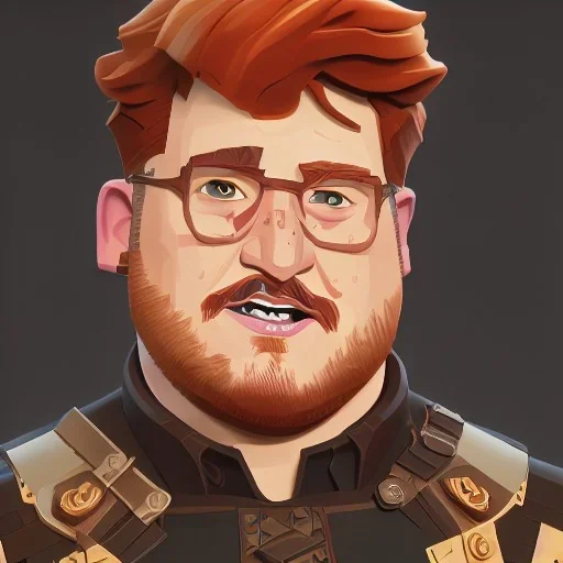 wayne knight, ed sheeran, dark blonde hair, shaved, lego, steampunk