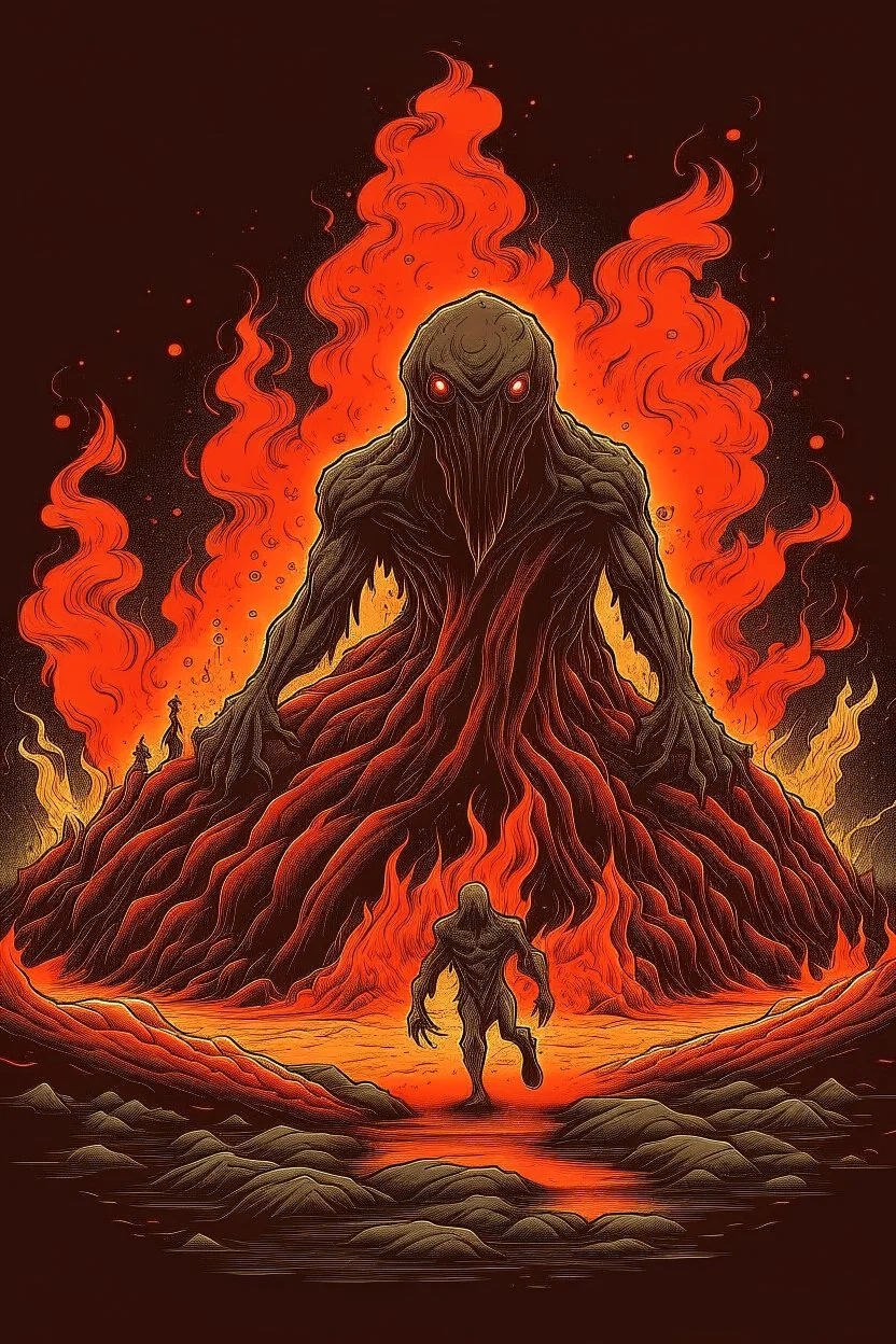 volcano demon comes out of the ground