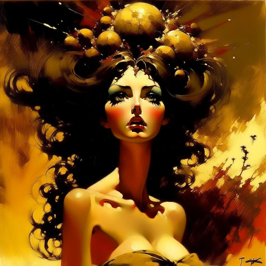 woman head exploding TFrazetta