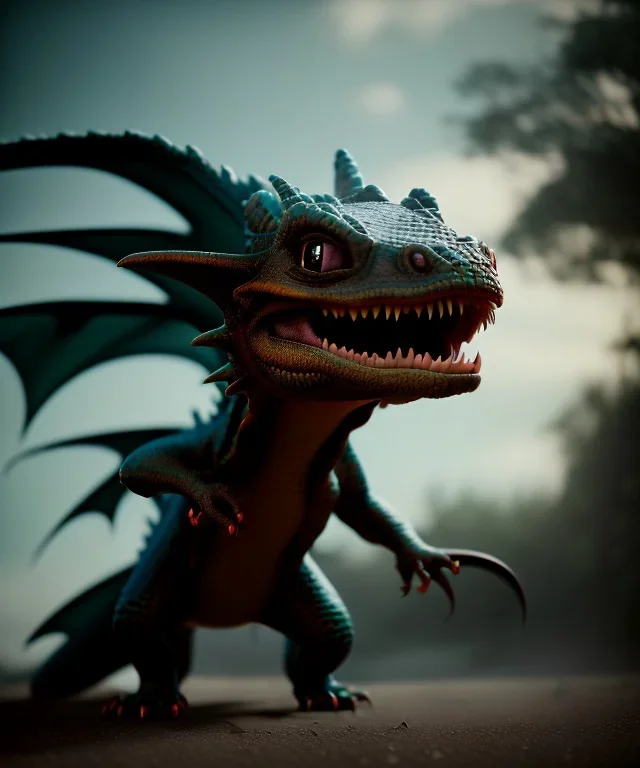 Dragon toddler, full body, angry, dramatic lighting, hyper realistic