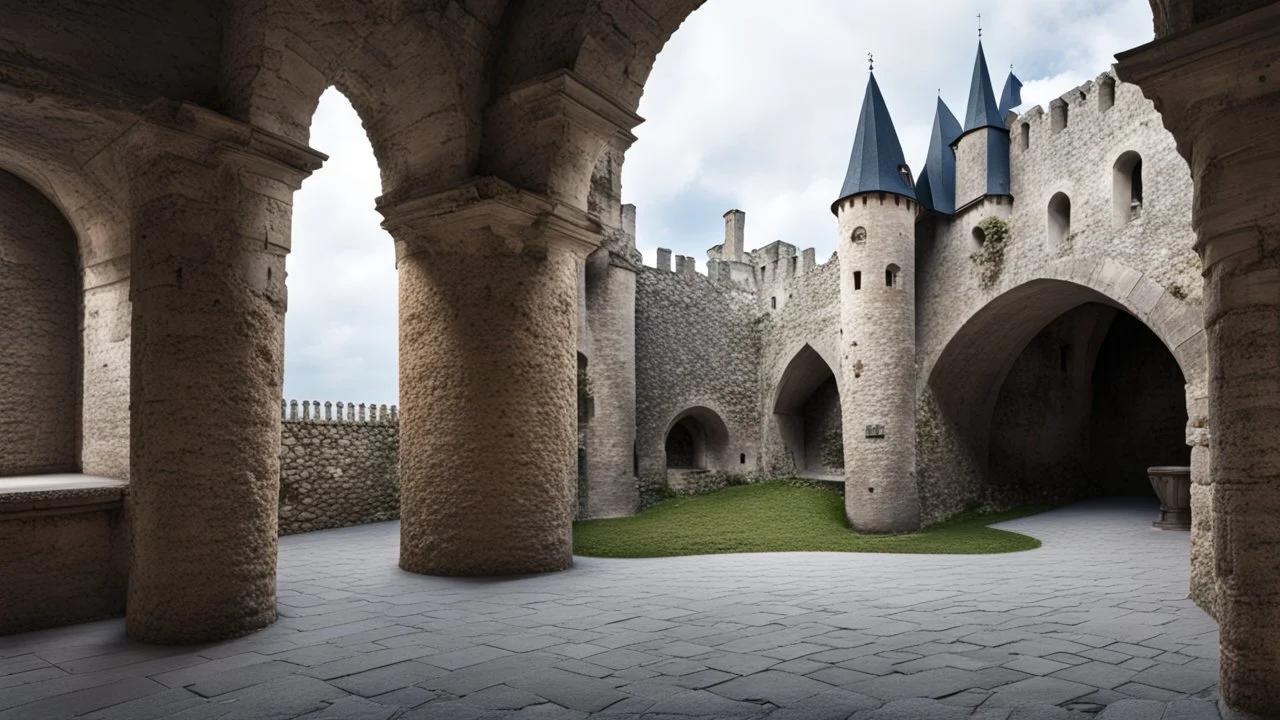 inside the castle courtyard