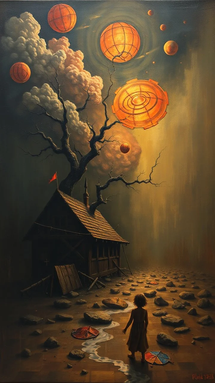 Bosch painting style nightmare, where is god ?